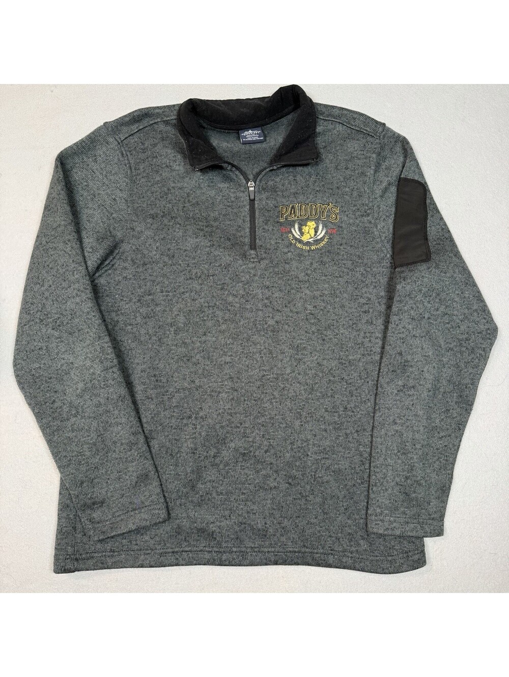 Charles River Apparel Men’s L Gray Fleece 1/4 Zip Paddy’s Irish Whiskey